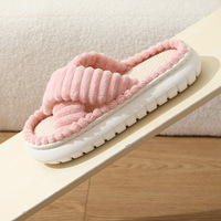 Chaussons d'intérieur japonais en peluche pour femme, printemps-automne, vente en gros, unisexe, en EVA, à semelle épaisse, antidérapants, chauds, avec doublure en fausse fourrure