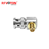 Connecteurs adaptateurs coaxiaux RF d'antenne à angle droit de 90 degrés, prise mâle BNC 50 ohms vers prise femelle SMA, directement de l'usine, en stock