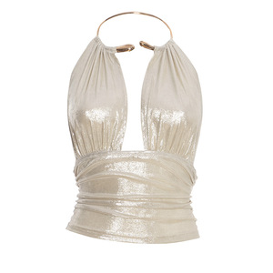 เสื้อกล้ามเว้าหลังเซ็กซี่แบบไม่มีแขน รุ่น Viviblook D25TP557 สำหรับผู้หญิง ดีไซน์วงแหวนโลหะ - Product Image 4