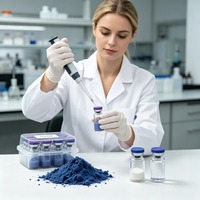 Bubuk Peptida Tembaga Biru WV Brand 99% GHK-Cu Bahan Baku Kosmetik & Perawatan Rambut 25kg dengan COA & MSDS