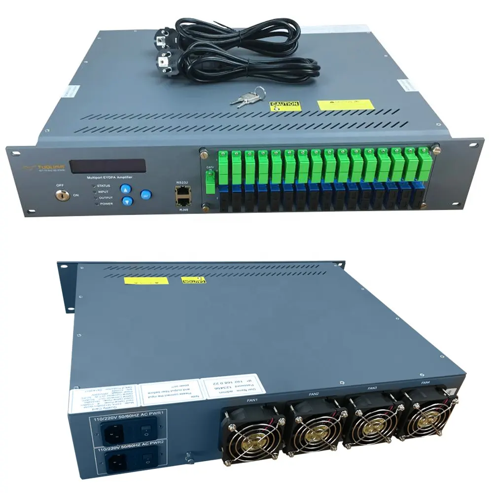 FTTH 32 Port 22dB 1310 1550nm High Power EDFA PON Optical Amplifier