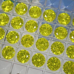 Garnata de Yttrium Aluminio (YAG) Sintética Cultivada en Laboratorio, Color Amarillo Fluorescente, Corte Redondo, para Joyería - Product Image 1