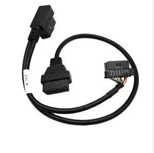 Özelleştirilmiş OBD2 uzatma kablosu 16-pin erkek çift 16-pin dişi splitter kablo BMW araba konektörü adaptörü