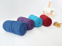 2mm tissé à la main coton tressé macramé corde 100% fil cardé avec motif teint pour style de fil à tricoter fantaisie