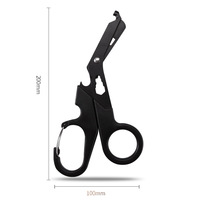Ciseaux de pêche multifonctionnels, lame noire, mousqueton, coupe-ligne tressé portable pour la pêche en plein air