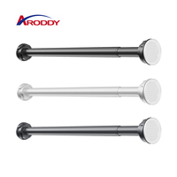 ARODDY Tringle à rideau à tension tubulaire 28 mm, sans dommage pour la cuisine, longue portée, capacité de charge élevée, 141,7-177,2 pouces