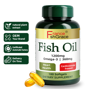 Fabricant de compléments alimentaires à base d'huile de poisson en gros avec oméga 3 EPA et DHA pour soutenir la santé cardiaque, 180 gélules d'huile de poisson - Product Image 2