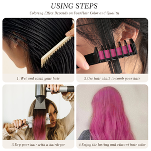 Coloration capillaire <span class=keywords><strong>temporaire</strong></span> pour enfants et adultes, multicolores, non toxique, lavable, arc-en-ciel, peigne à coloration capillaire, craie capillaire pour <span class=keywords><strong>cheveux</strong></span> clairs et foncés - Product Image 5
