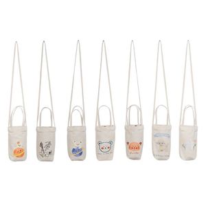 Custom <b>Canvas</b> Coffee Cup Sleeve Portable <b>Mini</b> Women Tote Bag Water Bottle Sling Holder with Logo - Product Image 2