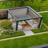 Pergola de jardin 6x3 avec toit en verre, structure en aluminium, pergola bioclimatique pour terrasse extérieure