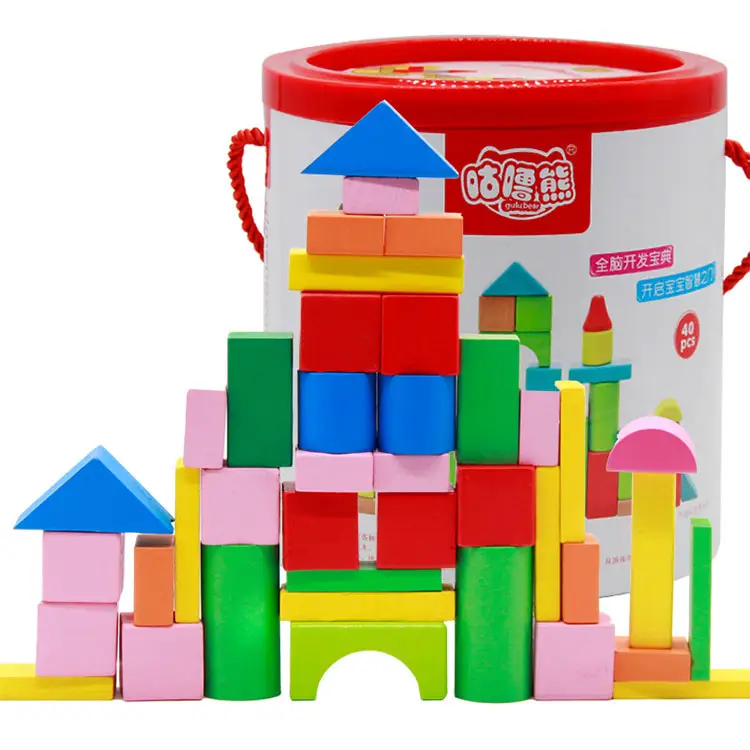 Nuovo disegno educativi blocchi di legno del giocattolo set personalizzato blocchi di legno del giocattolo