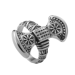 Viking Snowflake <b>Ring</b> Men's <b>Silver</b> Stainless Steel Punk Geometric Design Gift Jewelry 21013 - Product Image 5