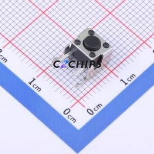 TSD009A04326A Tactile Switch Bent Lead Through Hole-4P,6x6mm Switch Round Button 2.6N Right Angle Insert 6mm - Product Image 1