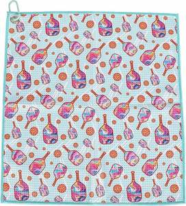 Toalla de Pickleball Personalizada con Nombre o Texto Bordado y Diseño de Raqueta, Regalo para Jugadores y Entrenadores de Pickleball - Product Image 1