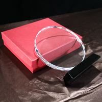 MH-NJ00575 forme ronde cristal trophée prix avec base noire