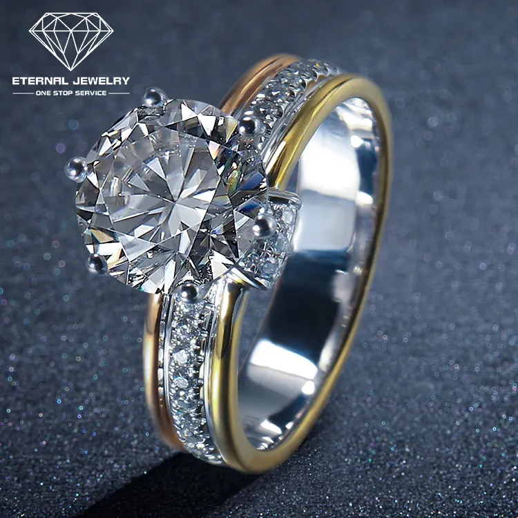 Custom Women Romantic Classic Casual Trendy Office Solid 925 Silver 10k 14k 18k 24k Gold Moissanite Natural Diamond Wedding Ring
