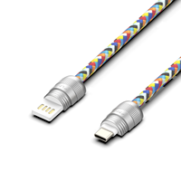 Cordon de lanière en nylon 2-en-1 PD 60W cordon de téléphone portable cou suspendu câble C à C serrure en alliage de Zinc câble de données de charge rapide