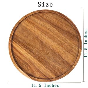 Wooden <b>Tray</b> For Breakfast <b>Snacks</b> Fruit Coffee Shop Living Room Tabletop Decorations Solid Color - Product Image 5