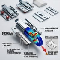 Support de suspension pour armoire en acier galvanisé robuste, capacité de charge 130 kg, support de suspension de cuisine dissimulé, réglage 3D, nickelé