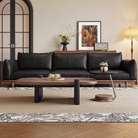 Table basse ovale en bois brun de style moderne pour salon et salle de séjour