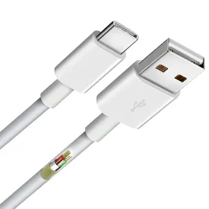 Factory Direct Price PVC Material Fast Charging 1M White USB To Type C Data Cable For Mobile Phone