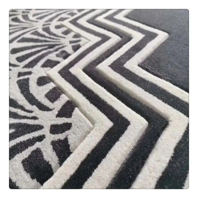 Karpet Tufting tangan kustom dengan wol atau nilon karpet buatan tangan bulat motif bunga kustom