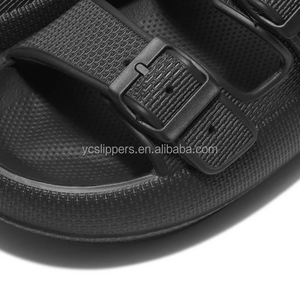 รองเท้าแตะ BreezeStep สกรีนโลโก้แบบสไลด์ รุ่น Double Buckle พื้นหนา โฟม EVA นุ่มสบาย - Product Image 4