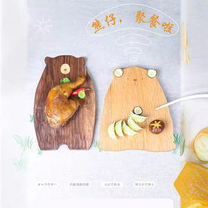 จานไม้รูปหมีทำมือ สไตล์จีนแบบใหม่ สำหรับเสิร์ฟอาหาร - Product Image 1