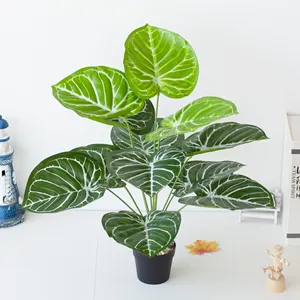 Plantas Artificiales en Maceta, Ramas <span class=keywords><strong>de</strong></span> Hojas <span class=keywords><strong>de</strong></span> Tortuga Artificiales, Vegetación Artificial, Decoración para el Hogar - Product Image 5