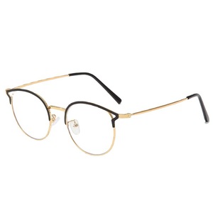 Gafas de ojo de gato para mujer, montura metálica, protección contra luz azul, lentes planas, montura completa, diseño moderno YC6020 C1 - Product Image 4