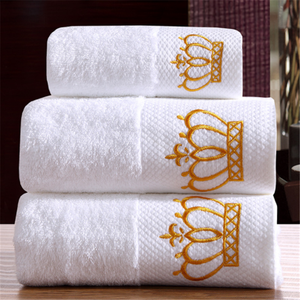 Wholesale Luxury Solid Color Embroidery Bath <strong>Towel</strong> Sets 600gsm White Cotton for Hotels and Spas - Product Image 2