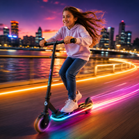Trottinette à deux roues, trottinette pour enfants de 5 ans et plus, trottinette pour enfants avec plateau lumineux