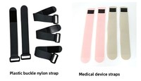 Sangle multifonctionnelle en nylon élastique à double face adhésive avec boucle brodée, support de poignet médical, ceinture de massage lombaire