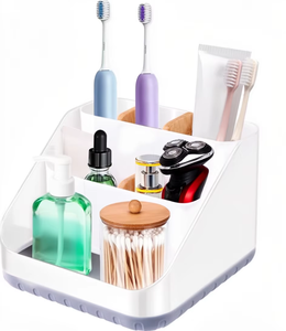 Modern Flexible Design High-Capacity Plastic <strong>Storage</strong> <strong>Box</strong> for Home Desktop Bathroom &amp; Living Room Organization - Product Image 1