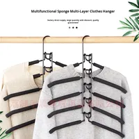 Cintre pour vêtements gain de place, 5 en 1, cintre rembourré en mousse antidérapante, organisateur et rangement pour placard, pour manteau, pull, costume, t-shirt