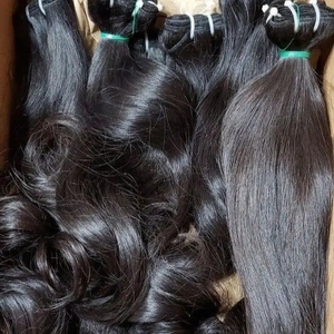 มัดผมมนุษย์แท้100% ผมมนุษย์แบบตรงสองชั้น12A 10A มัดผม15A เวียดนาม - Product Image 2