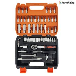 Multifunctional 53pcs 1/4 Inch Metric Aluminum Alloy Industrial Repair <b>Tool</b> <b>Set</b> with Extension Rods Sockets for Automotive Use - Product Image 3