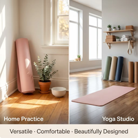 Tapis de yoga sans BPA en TPE, cuir PU, mousse NBR 6-12 mm, antidérapant, tapis de fitness prénatal OEM pour Pilates