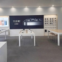 Mesa de exhibición de teléfono móvil ecológica moderna, tienda de precio de fábrica, muebles para tiendas de cadena minorista de teléfono móvil y tiendas de marca
