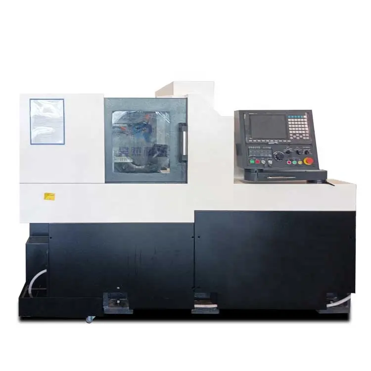 sm325 china flat bed 5 axis swiss type cnc lathe machine with hydraulic bar feeder