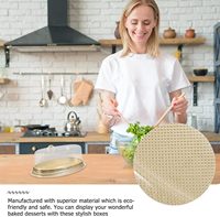 Boîtes en plastique transparentes épaissies pour la cuisson du pain, emballages pour pâtisserie, mousses, boîtes ovales pour cheesecake, emballages en plastique