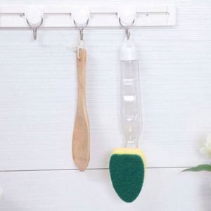 Dish Washing <b>Sponge</b> <b>Handle</b> Dish Wand Refill Pack Kitchen Non Scratch Sink Scrubber PP Head Soap Dispenser Eco-Friendly Steel - Product Image 2