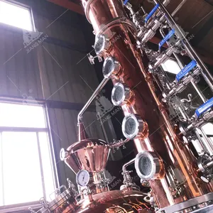 250 Galões Álcool Destilaria Equipamentos Coluna Cobre Destilação Ainda Whisky & Vodka Making Machine