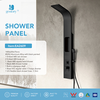 Nouvelle Arrivée Panneau de Douche Noir Mat avec Jets de Massage pour Salle de Bain