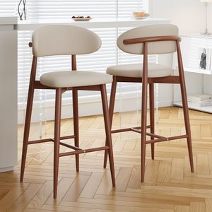 Taburete <span class=keywords><strong>de</strong></span> Bar Metálico Giratorio Nórdico Moderno <span class=keywords><strong>para</strong></span> <span class=keywords><strong>Cocina</strong></span>, Silla Alta <span class=keywords><strong>de</strong></span> Lujo con Tapicería <span class=keywords><strong>de</strong></span> Terciopelo y Cuero, Dorado - Product Image 1