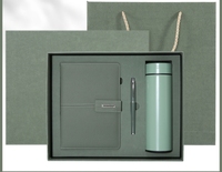 Cahier d'entreprise personnalisable coffret cadeau de luxe A5 couverture rigide Journal en cuir PU LED thermos stylo promotionnel logo personnalisé