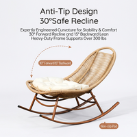Fauteuil à bascule en rotin d'extérieur Meiqi, chaise longue inclinable pour patio, jardin, balcon, intérieur et extérieur, pour la détente et la relaxation
