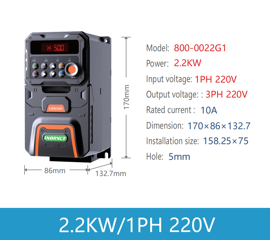 2.2kw/3hp 1phase 220v to 3phase 220V