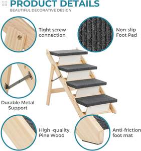 <span class=keywords><strong>Escalera</strong></span> de Madera para Perro, <span class=keywords><strong>Escalera</strong></span> para Mascotas Pequeñas, Medianas y Mayores, Esenciales para Cachorros y Gatos - Product Image 3