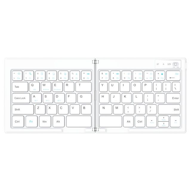 Foldable  Keyboard with LED Indicator Mini Portable Wireless Keyboard Multi Device for Tablet Phone iPad